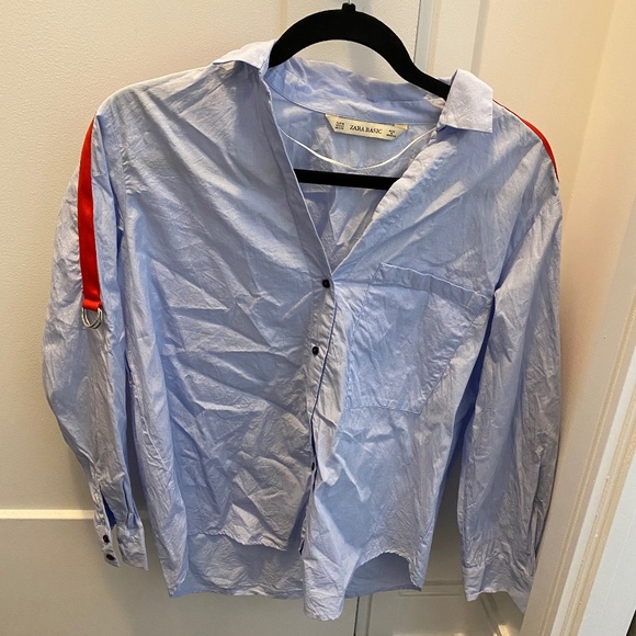 Zara Light Blue Dress Shirt Oversized - XS - Picture 1 of 2